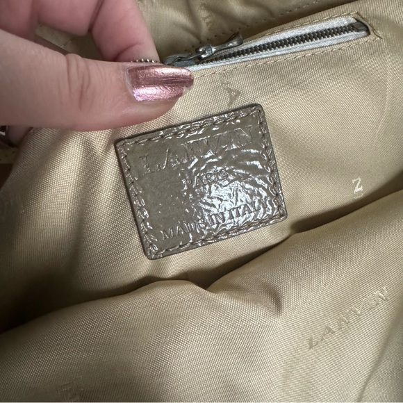 Lanvin Patent Taupe Carry All Handbag with Silver Hardware - Picture 6 of 16